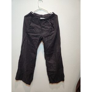 Velvet Graham Spencer Linen Pants XS Black Elastic Waist Relaxed Fit